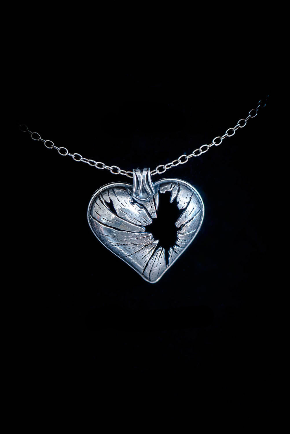 shatter broken heart pendant - faceless jewelry - sterling silver gothic jewelry314tall.jpg__PID:3e9cbc8c-c2b8-406c-ab88-f06d8e233e56