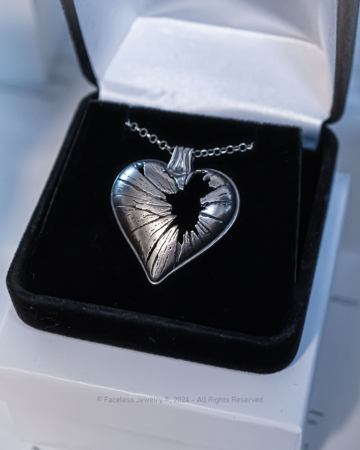 Shatter - Broken Heart Necklace in Sterling Silver