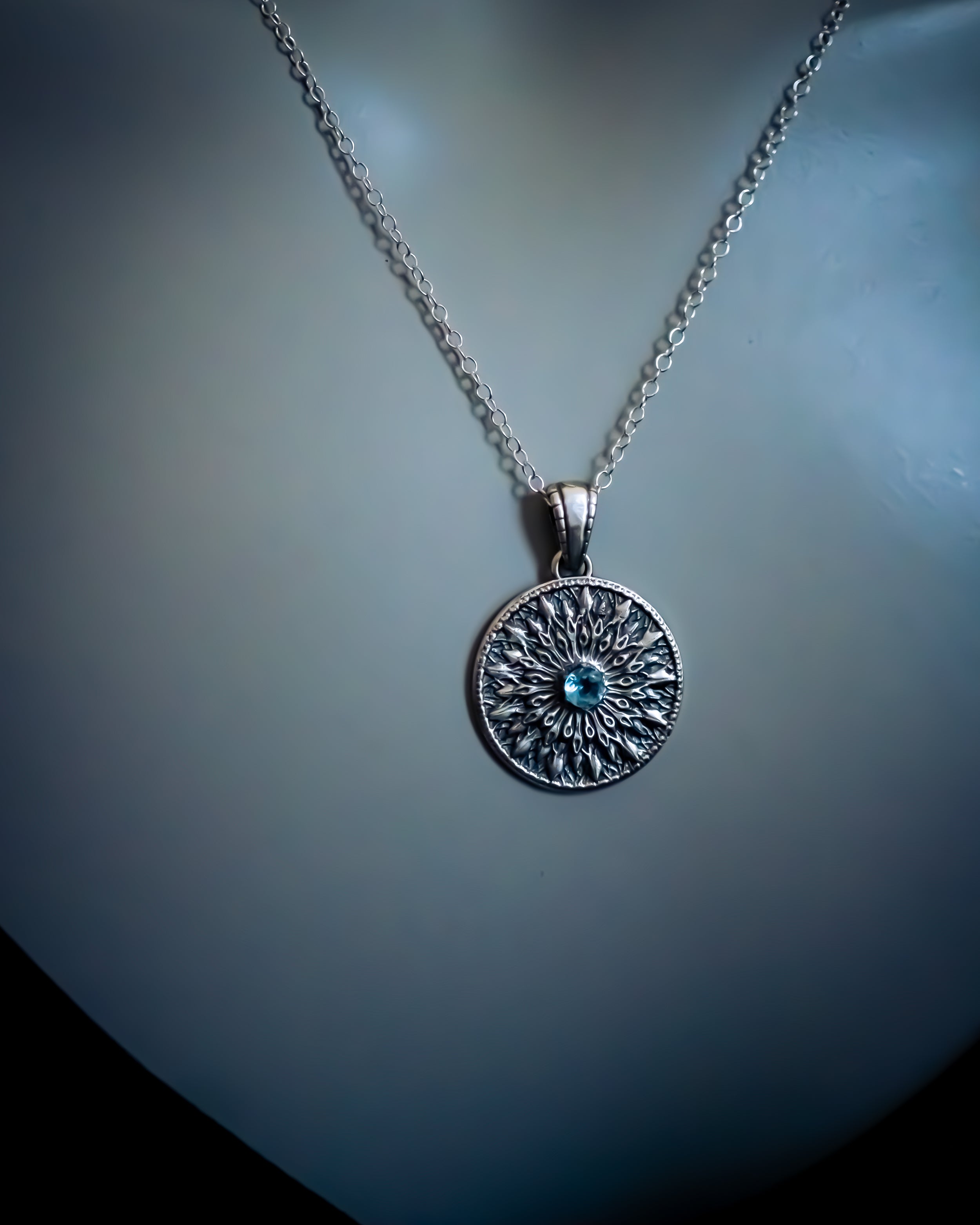 Glacial Frost - Sterling Silver &amp; Sky Blue Topaz Pendant Necklace (1 of 3)