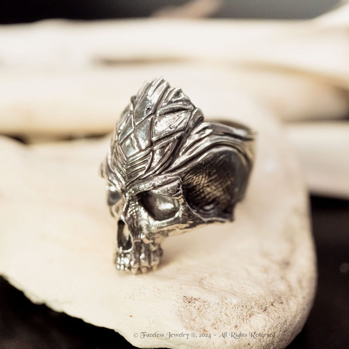 Sacrifice - Sterling Silver Skull Ring – Faceless Jewelry