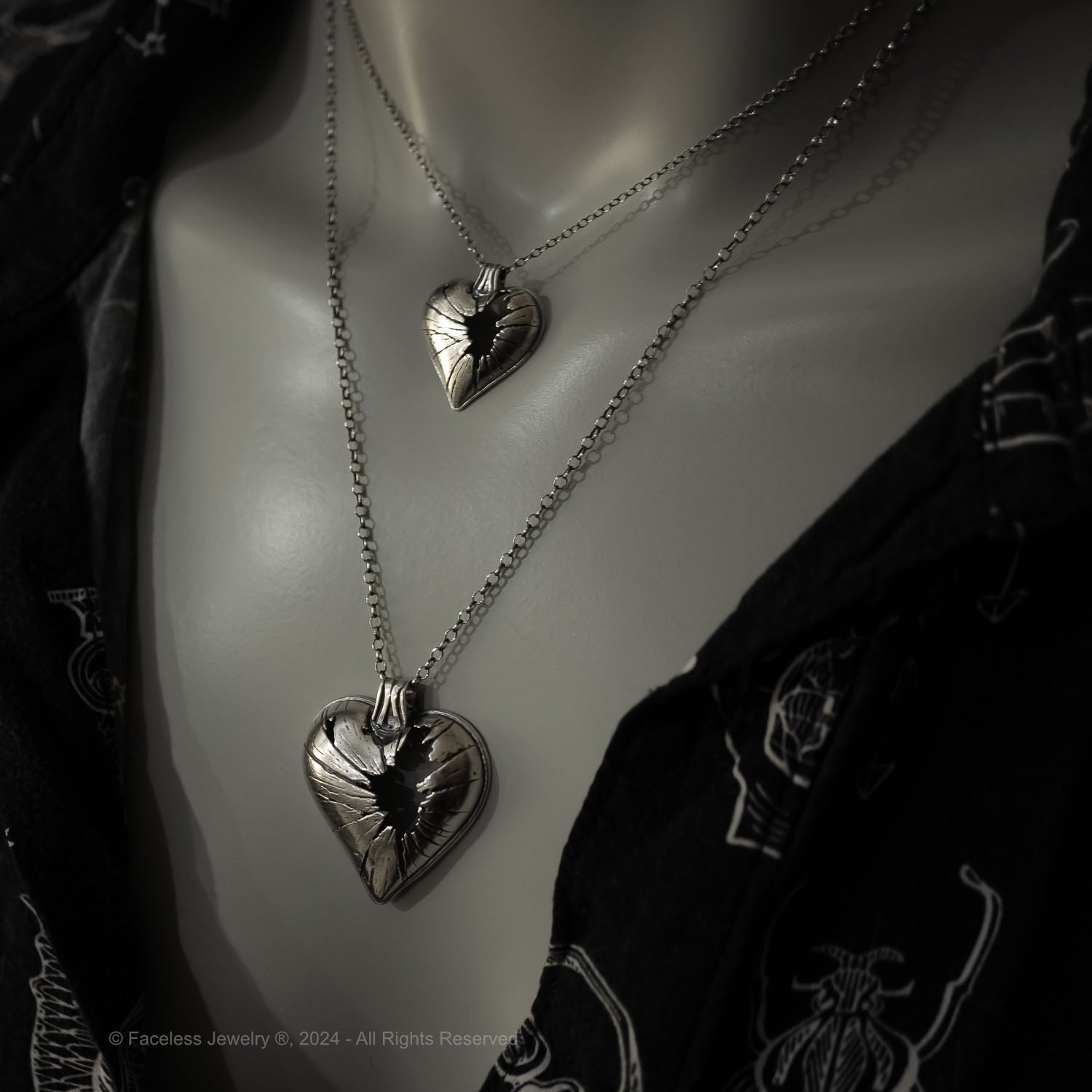 Shatter - Broken Heart Necklace in Sterling Silver
