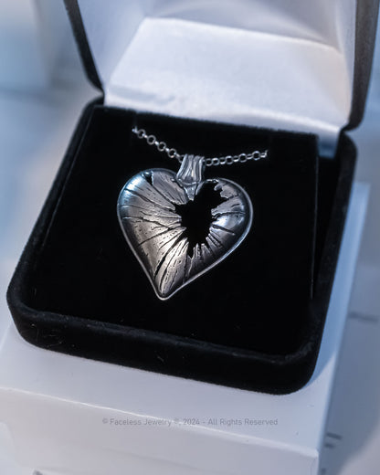Shatter - Broken Heart Necklace in Sterling Silver